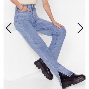 Nasty Gal Slits Now Or Never Slit Jeans size 2